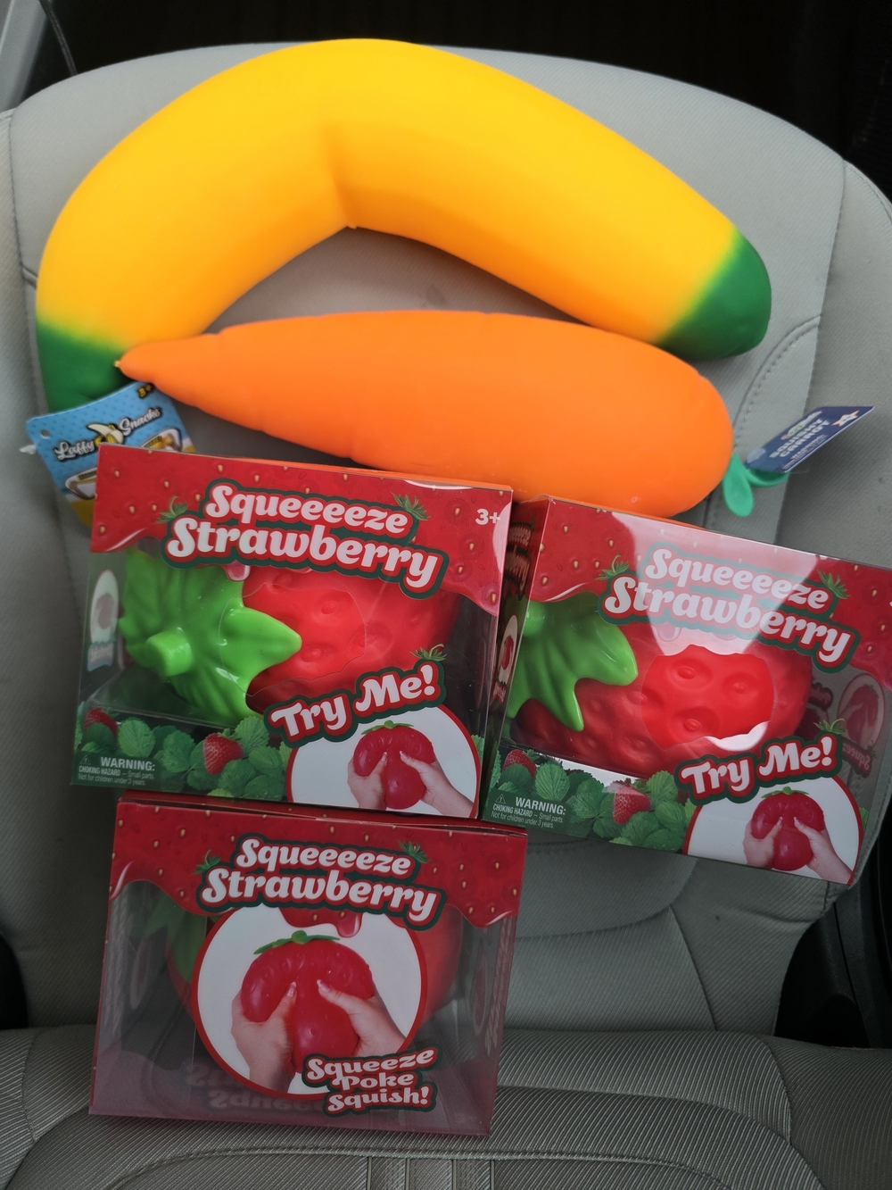 Fruit Squishies Needoh Dupe Toy - Fidget Duck Strawberry Banana Carrot
